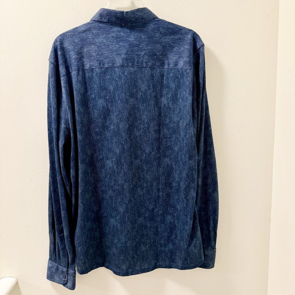 Robert Barakett Blue Cotton Long Sleeve Shirt | Sz Xl — image 2 of 5